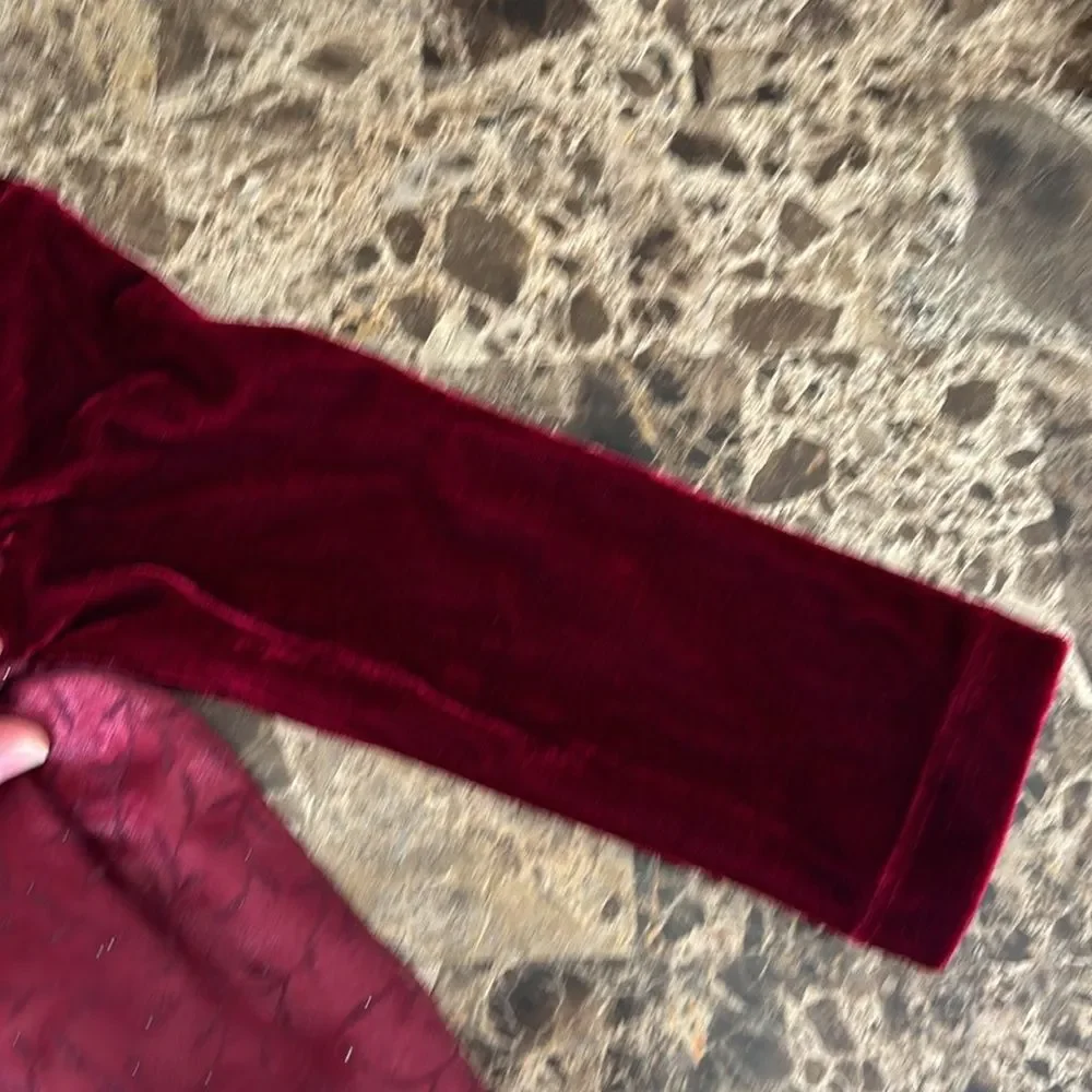 Perfectly Dressed Infant Girls Burgundy Red Lined Lace Overlay Formal Dress 24M